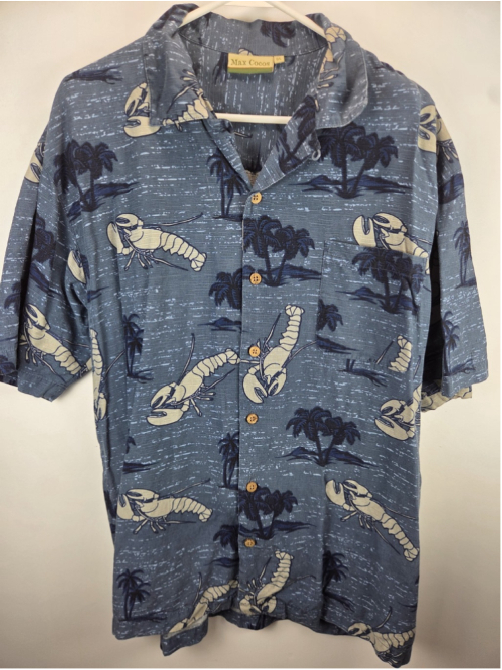 Max Cocos Men's Short Sleeves Shirt Lobster LARGE Pre-Owned